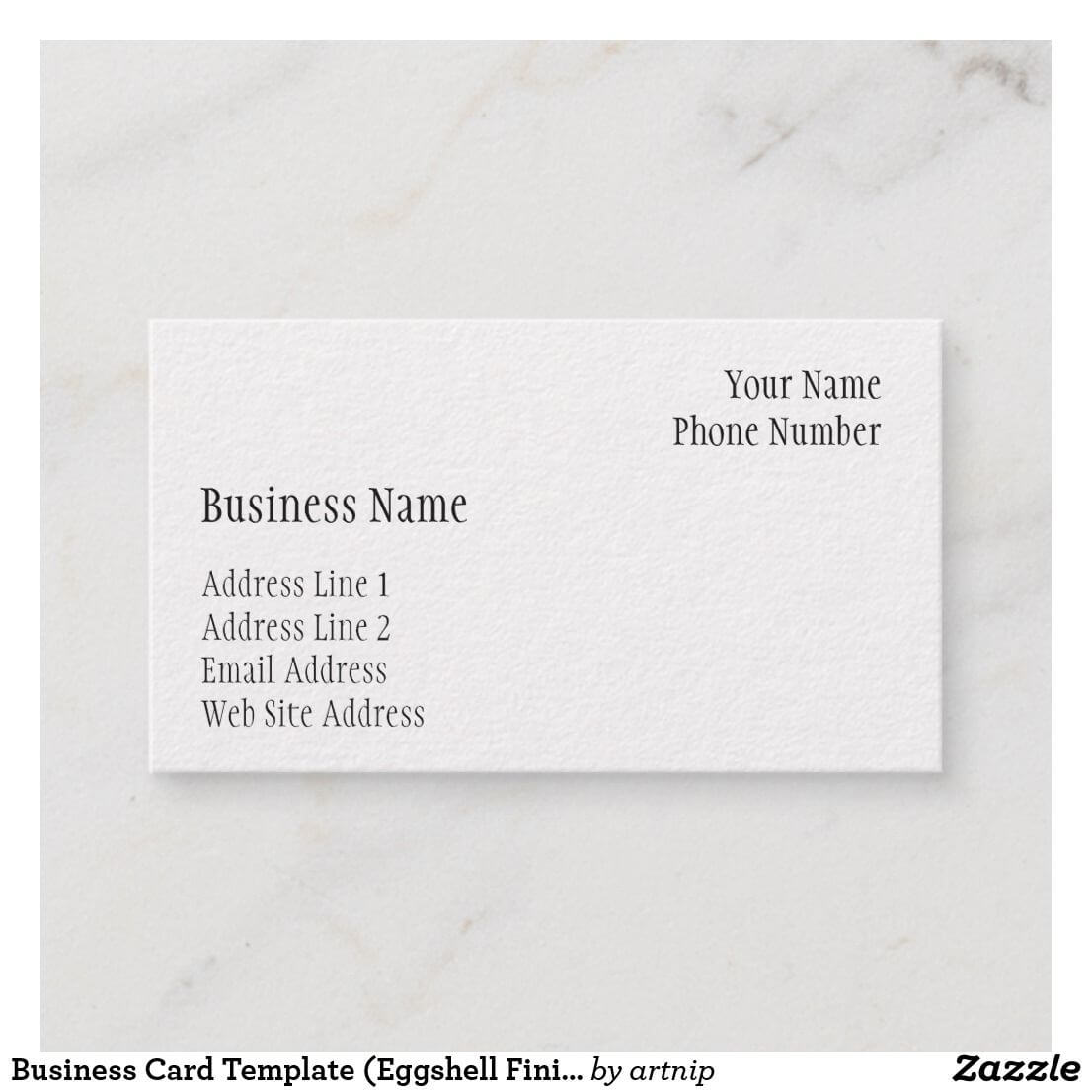 Business Card Template (Eggshell Finish) | Zazzle In Throughout Imprintable Place Cards Template