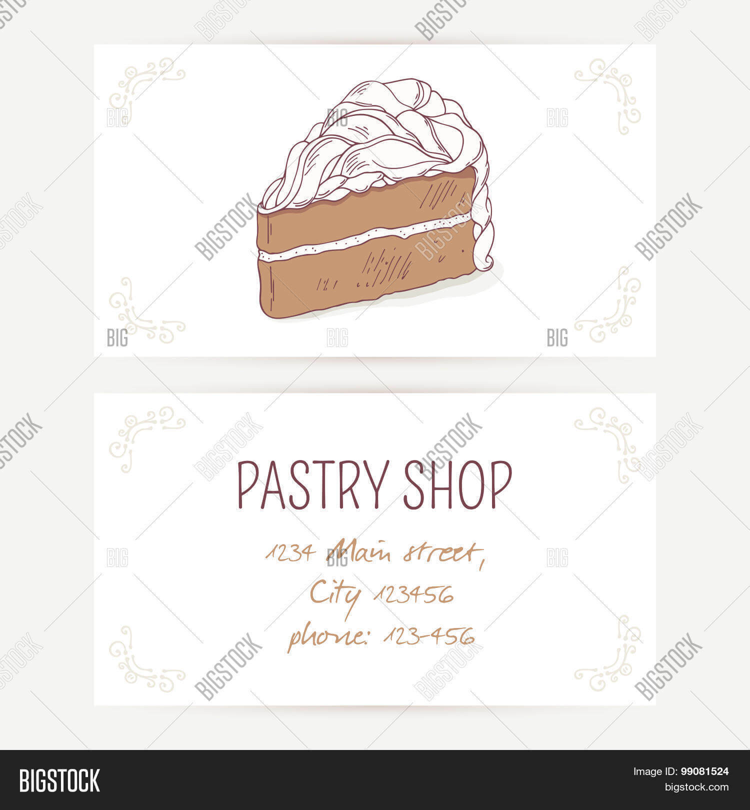 Business Card Vector & Photo (Free Trial) | Bigstock For Cake Business Cards Templates Free