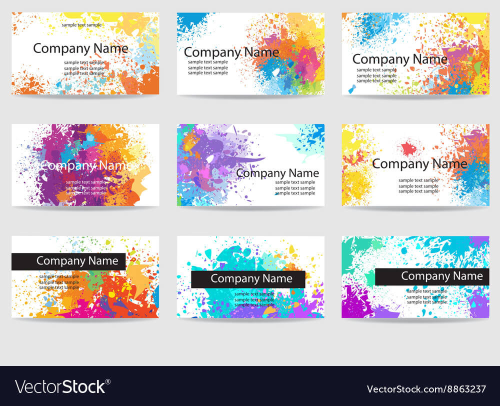 Business Cards Templates Made Of Paint Stains Throughout Advertising Cards Templates