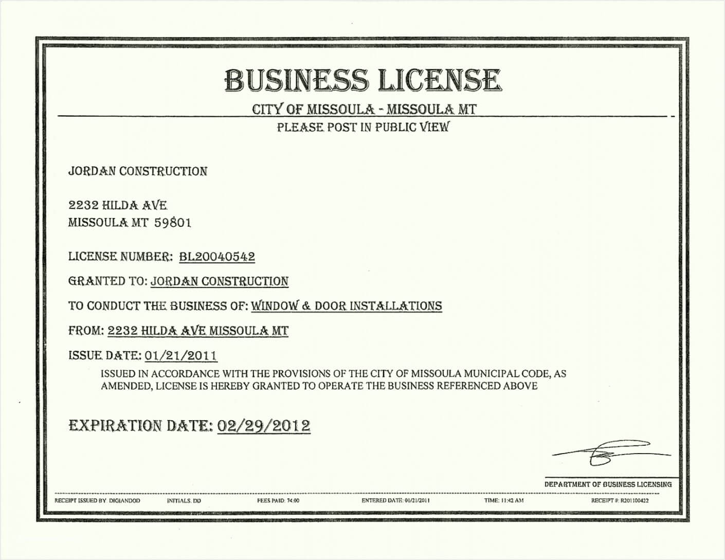 Business License Certificate Template In Track And Field Certificate