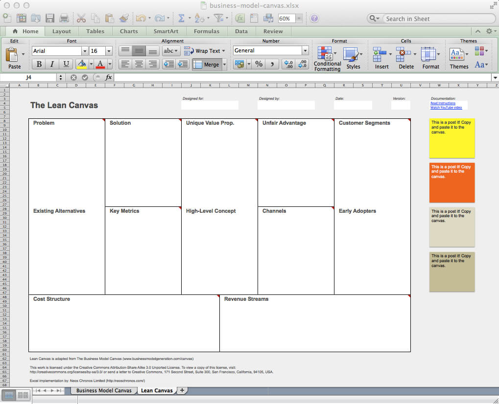 Business Model Canvas And Lean Canvas Templates. | Neos Chonos Intended For Lean Canvas Word Template