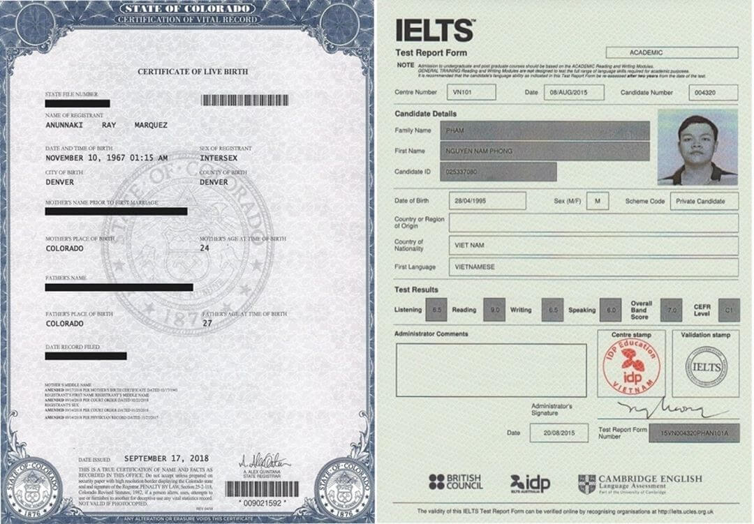 Buy Fake Birth Certificates Online And Ielts Certificate For Novelty Birth Certificate Template