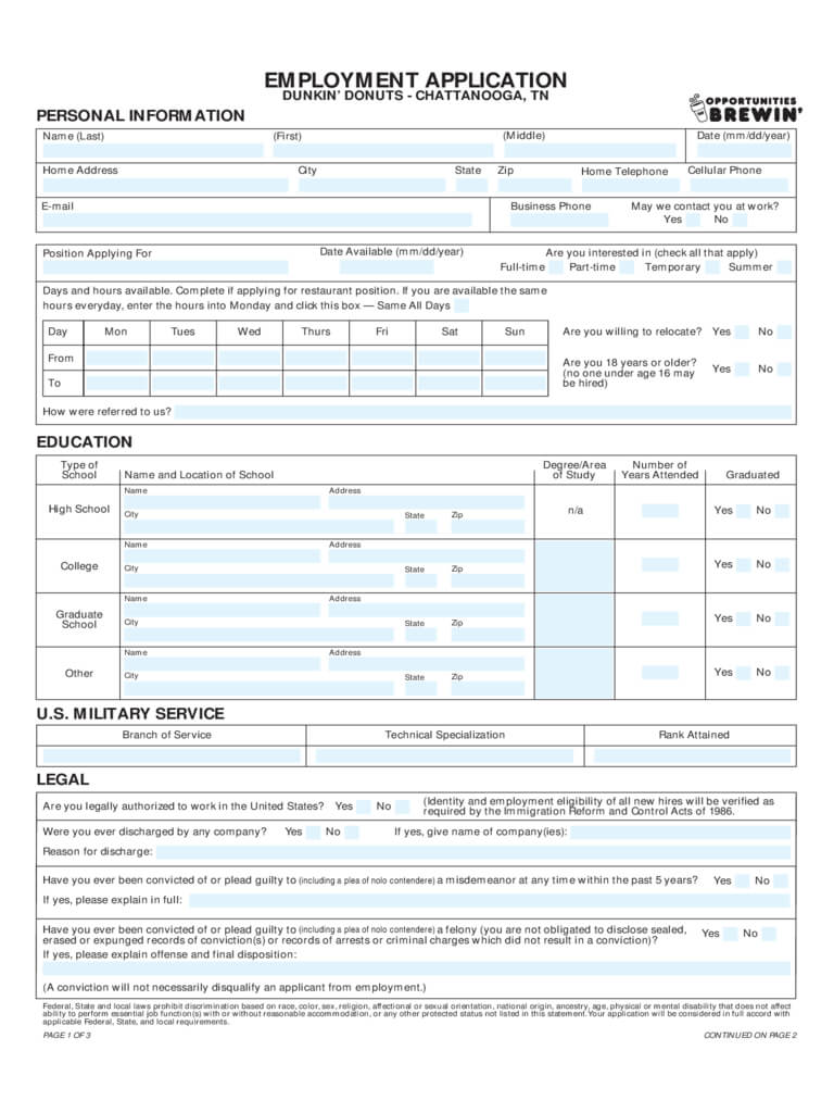 Cafe Job Application Form – 10 Free Templates In Pdf, Word Intended For Job Application Template Word Document