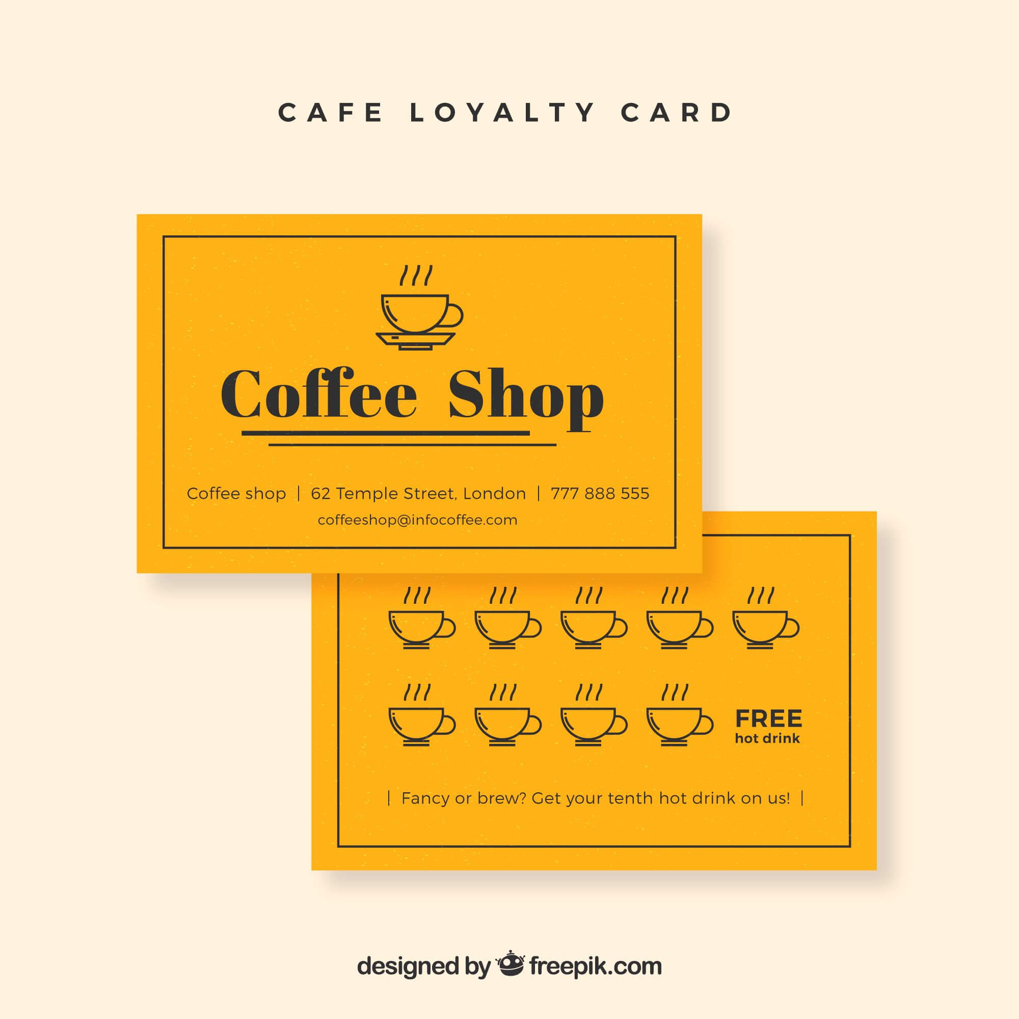 Cafe Loyalty Card | Loyalty Card Design, Loyalty Card Inside Loyalty Card Design Template