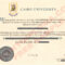 Cairo University Egypt Fake Diploma Sample From Phonydiploma Intended For Fake Diploma Certificate Template
