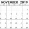 Calendar November 2019 Printable Template – 2019 Calendars Throughout Blank Calender Template