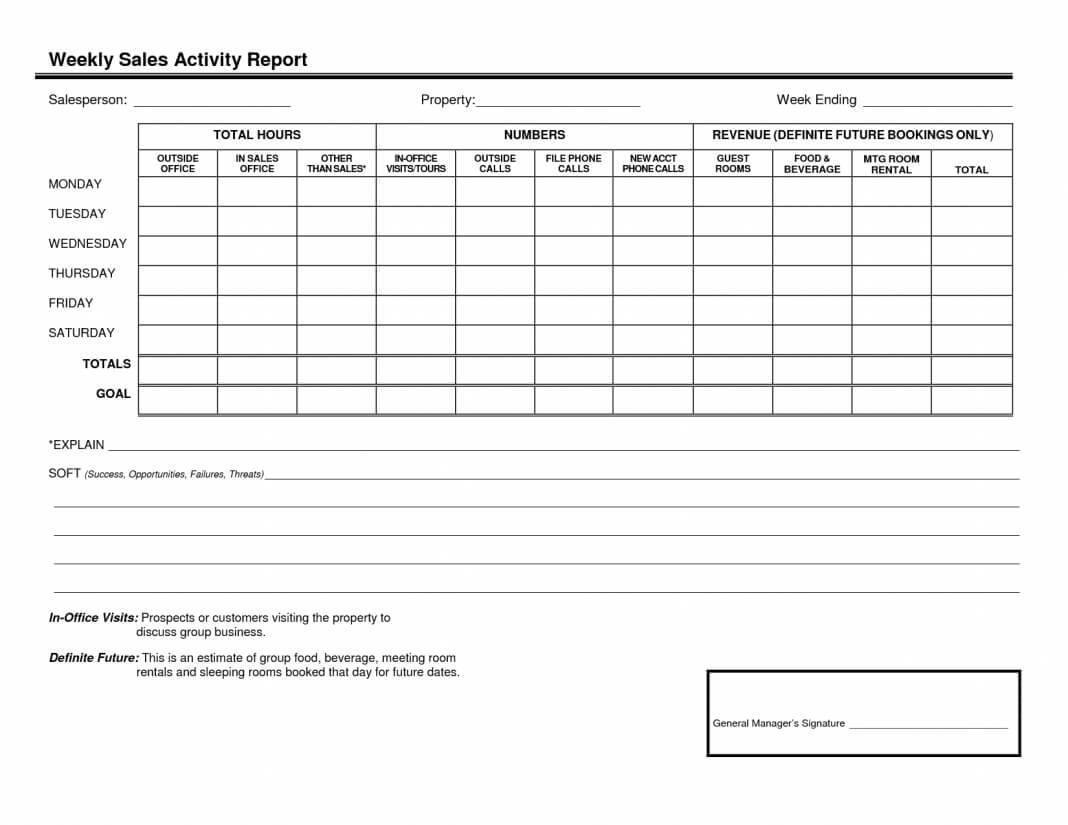 Call Ort Template Excel Sales Weekly Example Free Microsoft For Activity Report Template Word
