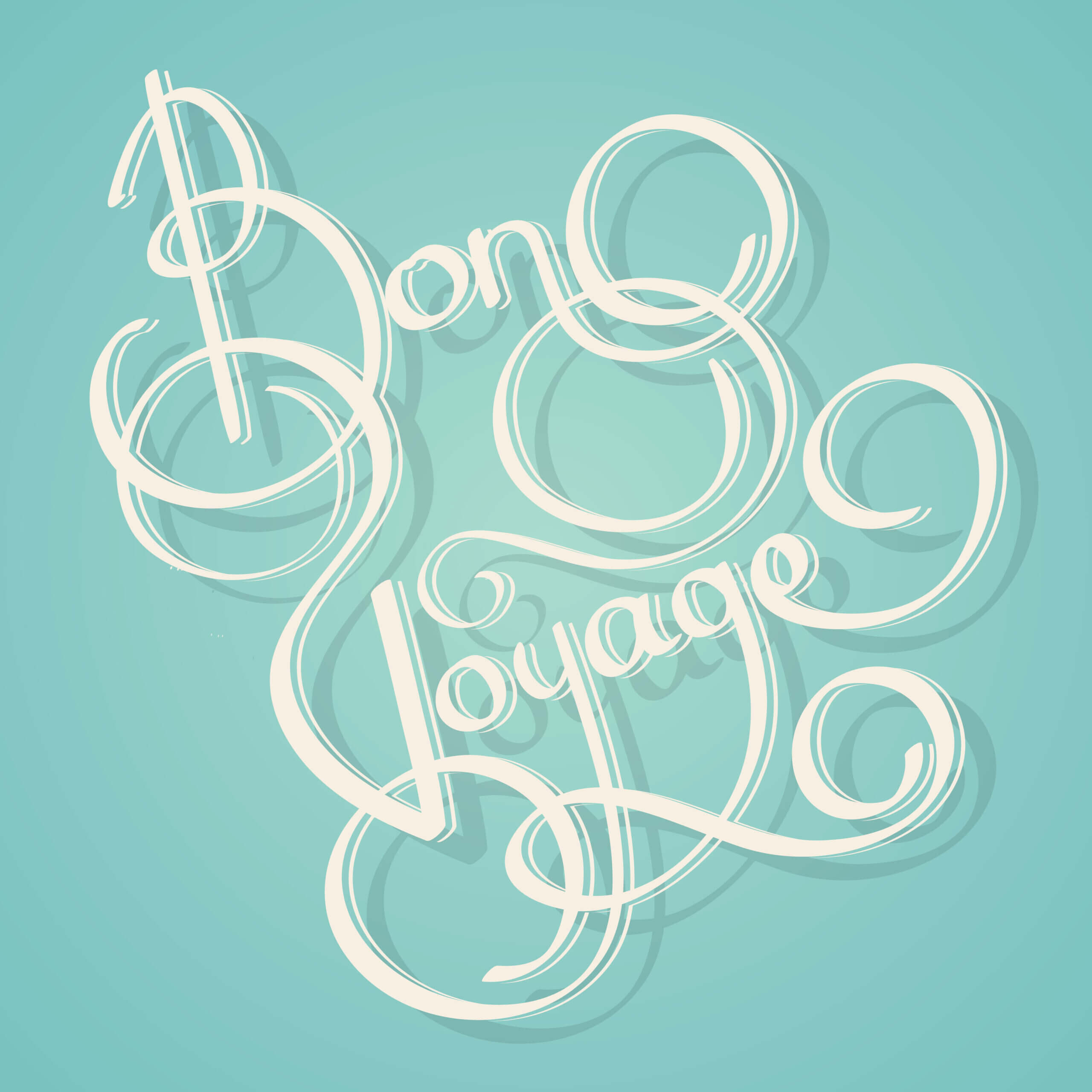 Calligraphy Bon Voyage Text – Download Free Vectors, Clipart Intended For Bon Voyage Card Template