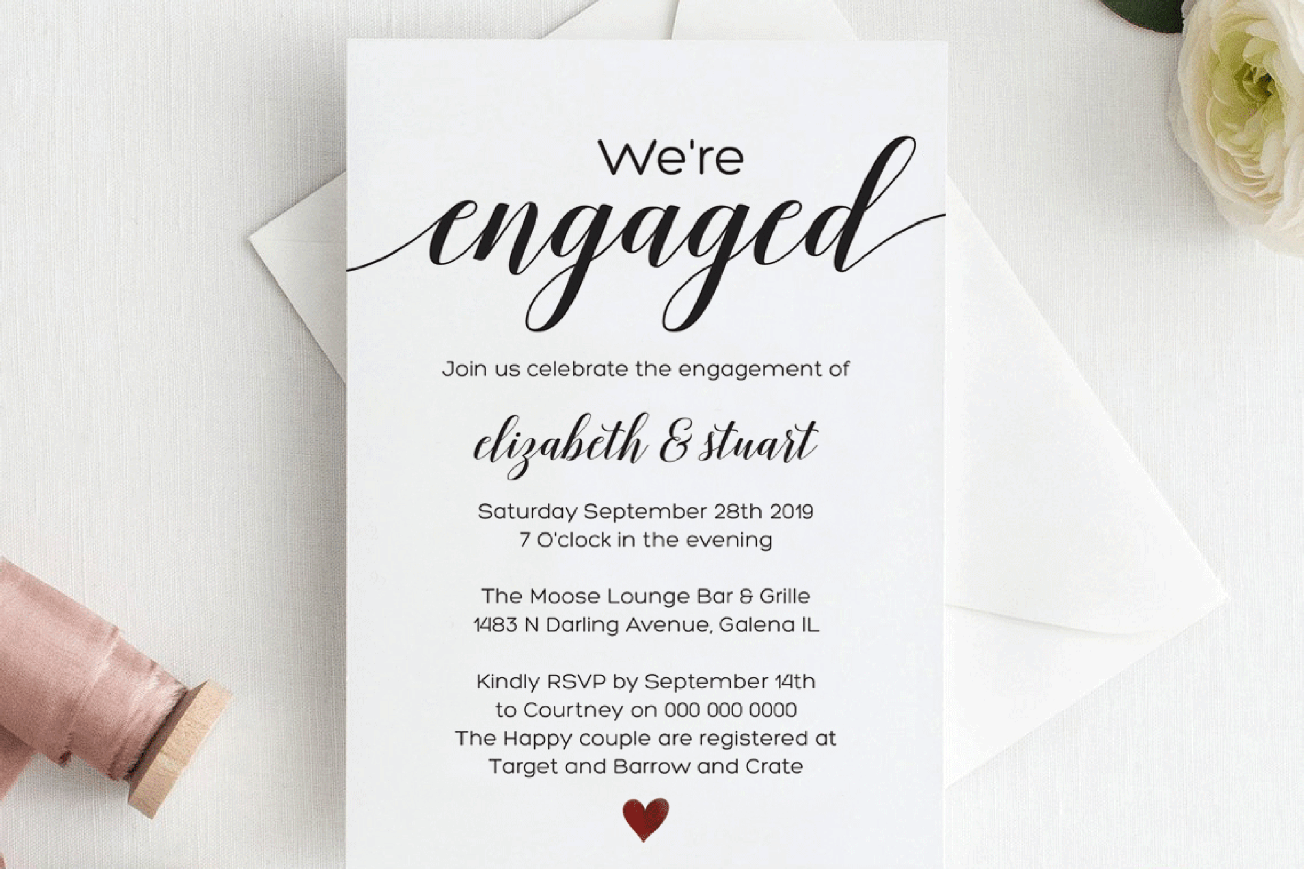 Calligraphy Engagement Invitation Template Script Engagement Regarding Engagement Invitation Card Template