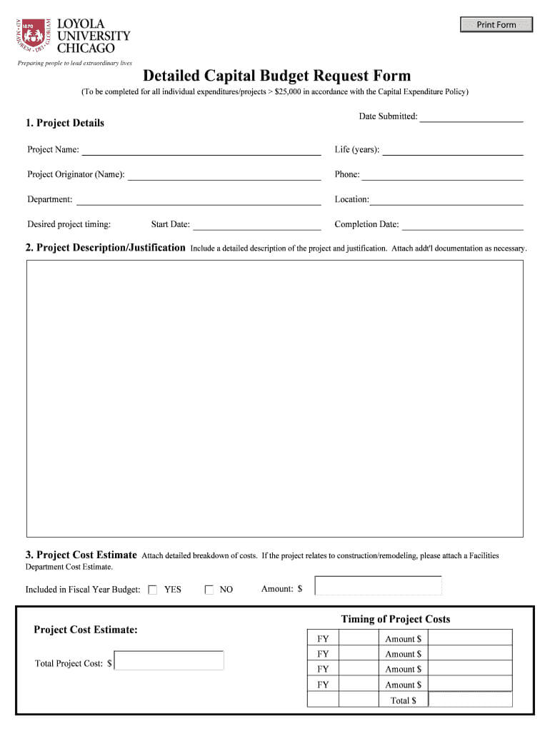 Capital Request Form – Fill Online, Printable, Fillable For Capital Expenditure Report Template