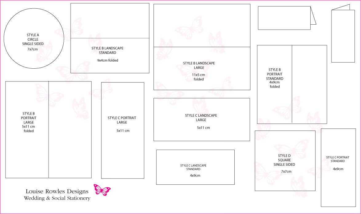 Card Dimensions | Place Cards Sizes & Layouts » Louise Within Place Card Size Template