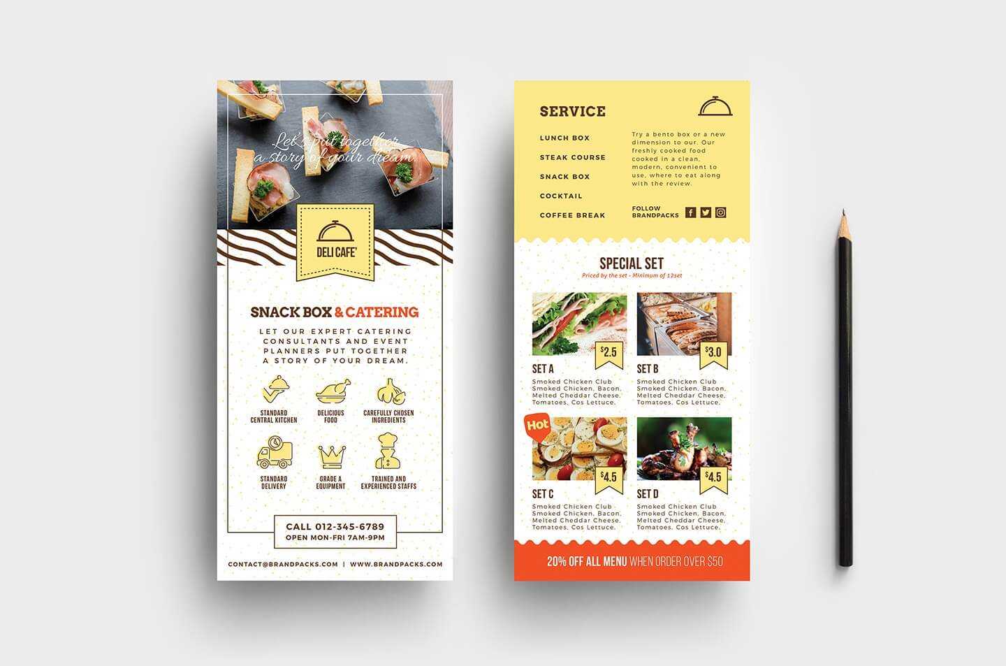 Catering Service Dl Card Template – Psd, Ai & Vector Within Dl Card Template