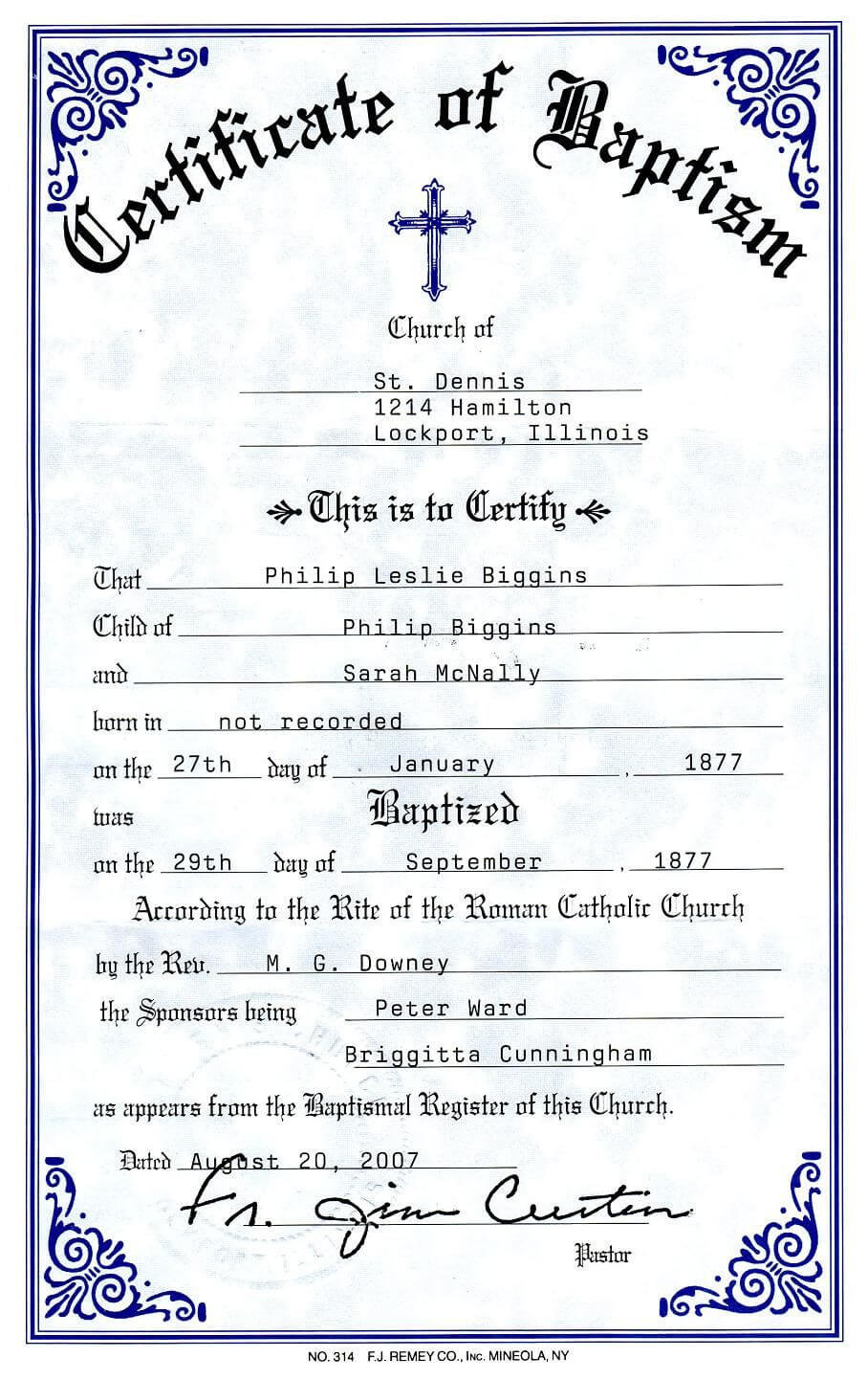 Catholic Baptism Certificate – Yahoo Image Search Results With Regard To Roman Catholic Baptism Certificate Template