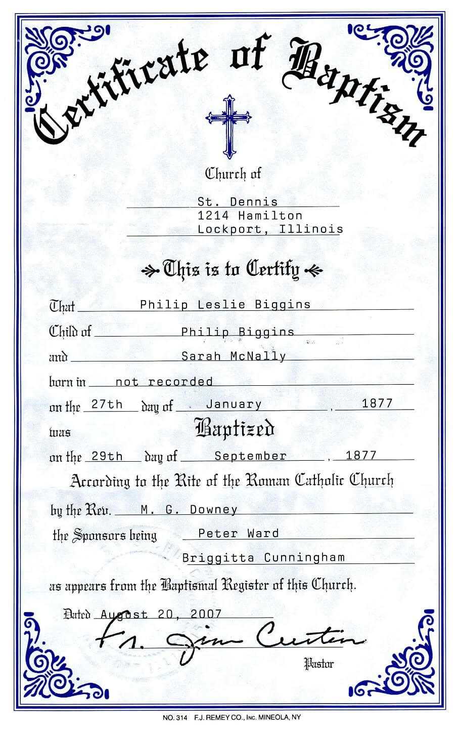 Catholic Baptism Certificate - Yahoo Image Search Results With Regard To Roman Catholic Baptism Certificate Template