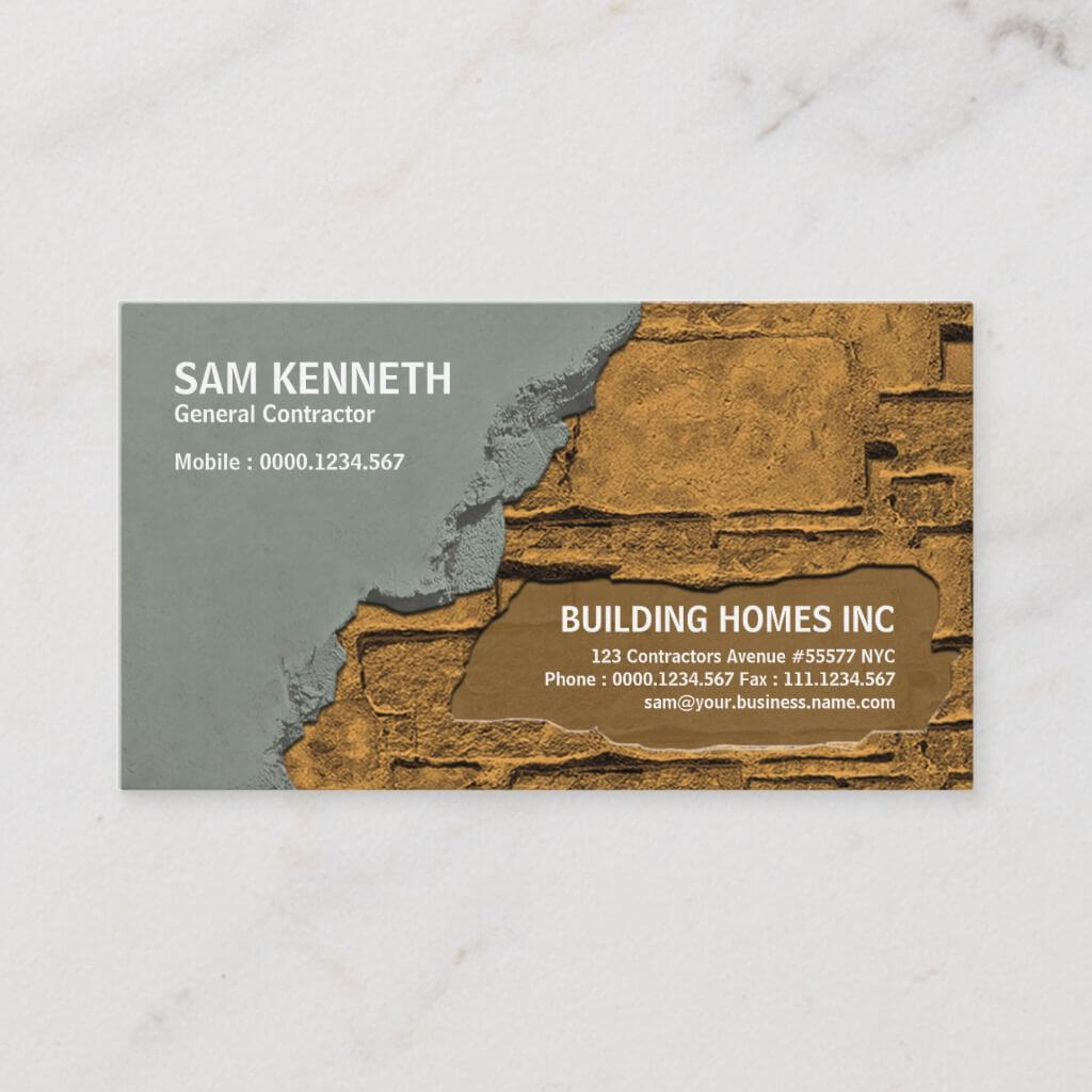 Cementing Brick Plastering Construction Manager Business Pertaining To Plastering Business Cards Templates