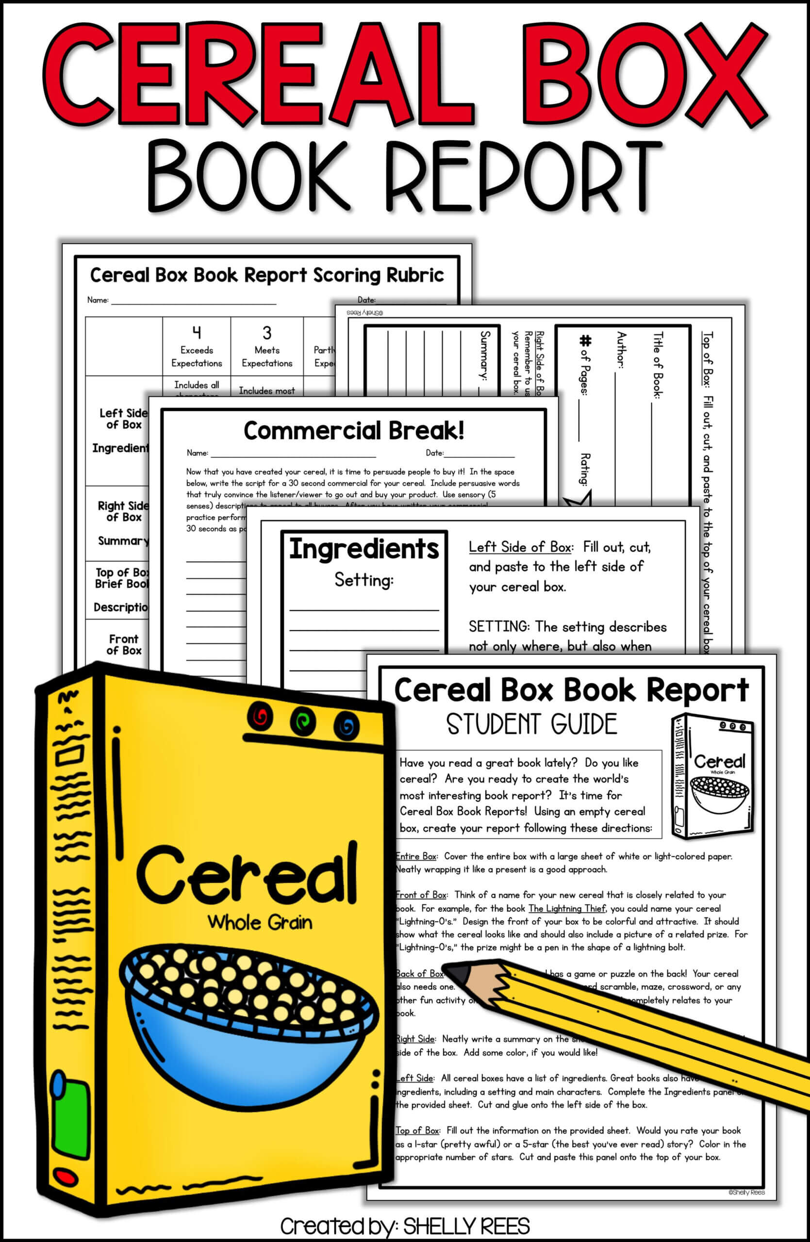 Cereal Box Book Report Project | Book Report Templates, Book Within Cereal Box Book Report Template