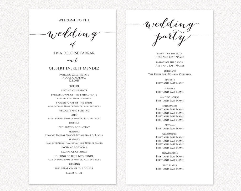 Ceremony Template – Forza.mbiconsultingltd Inside Free Printable Wedding Program Templates Word