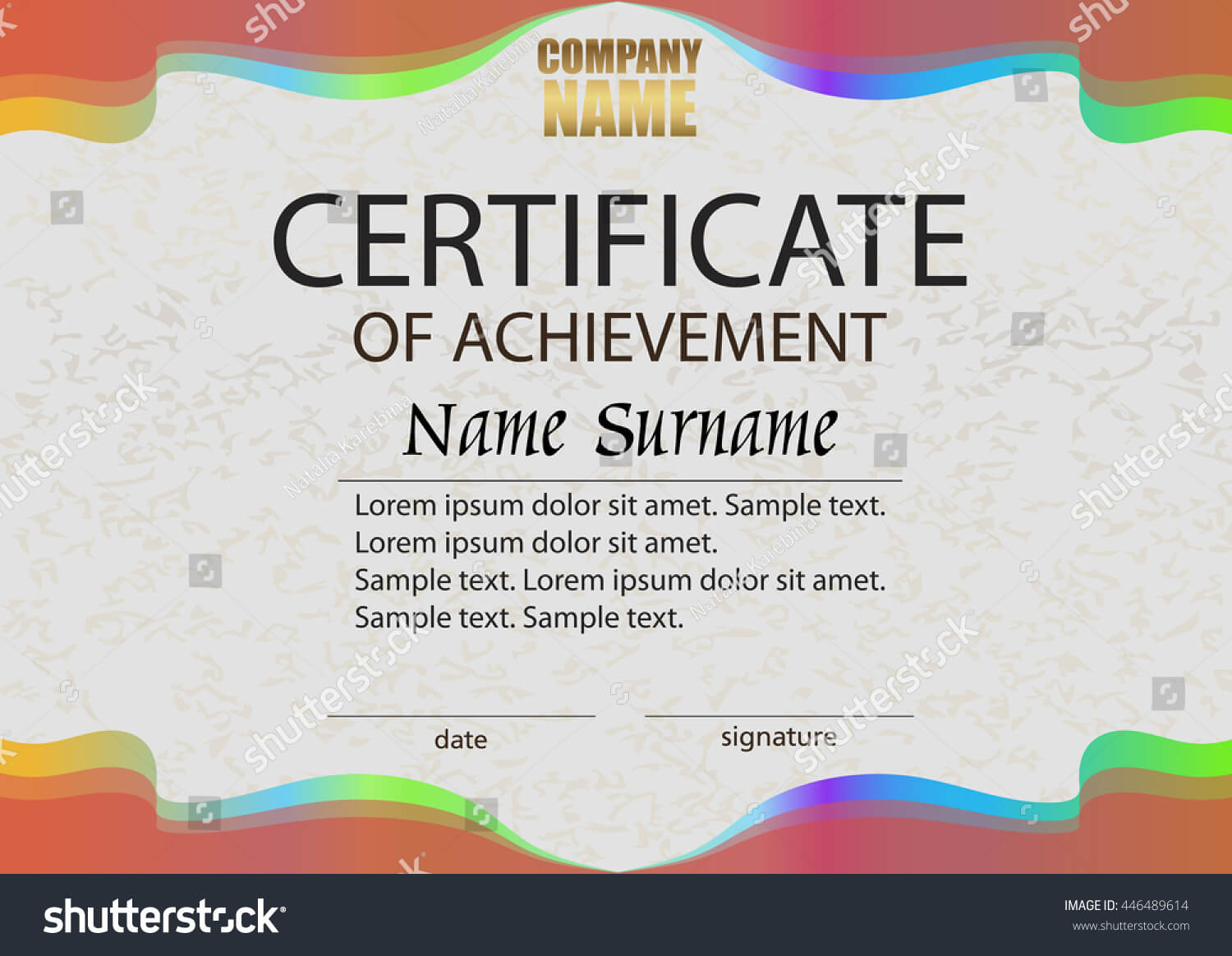Certificate Achievement Reward Winning Competition Award Pertaining To Certificate Of Attainment Template
