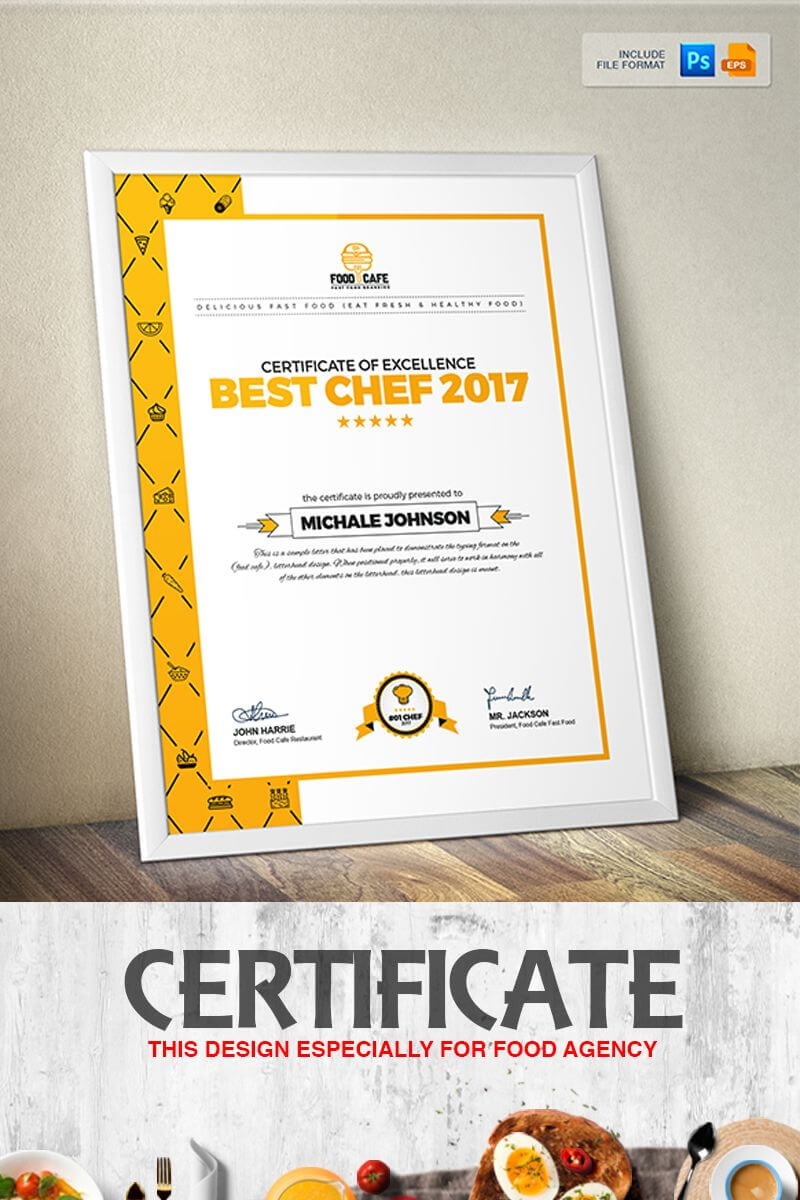 Certificate Design Template For Best Chef Fast Food And With Design A Certificate Template