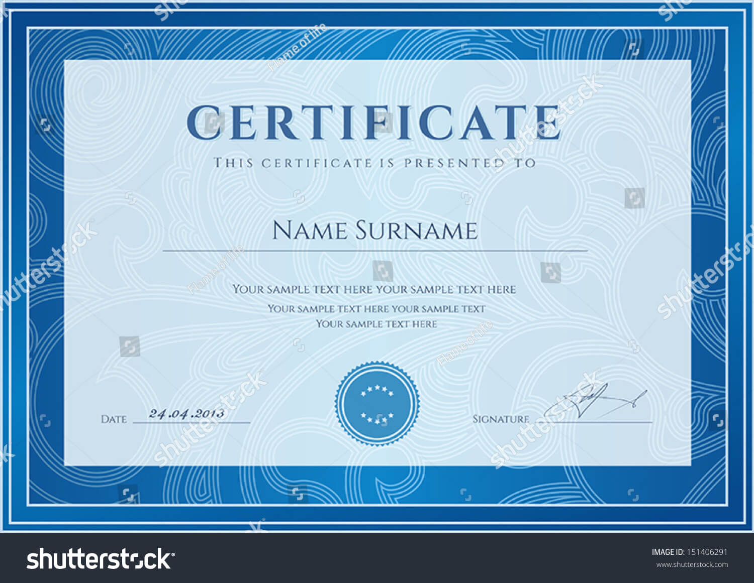 Certificate Diploma Completion Design Template Background In Scroll Certificate Templates