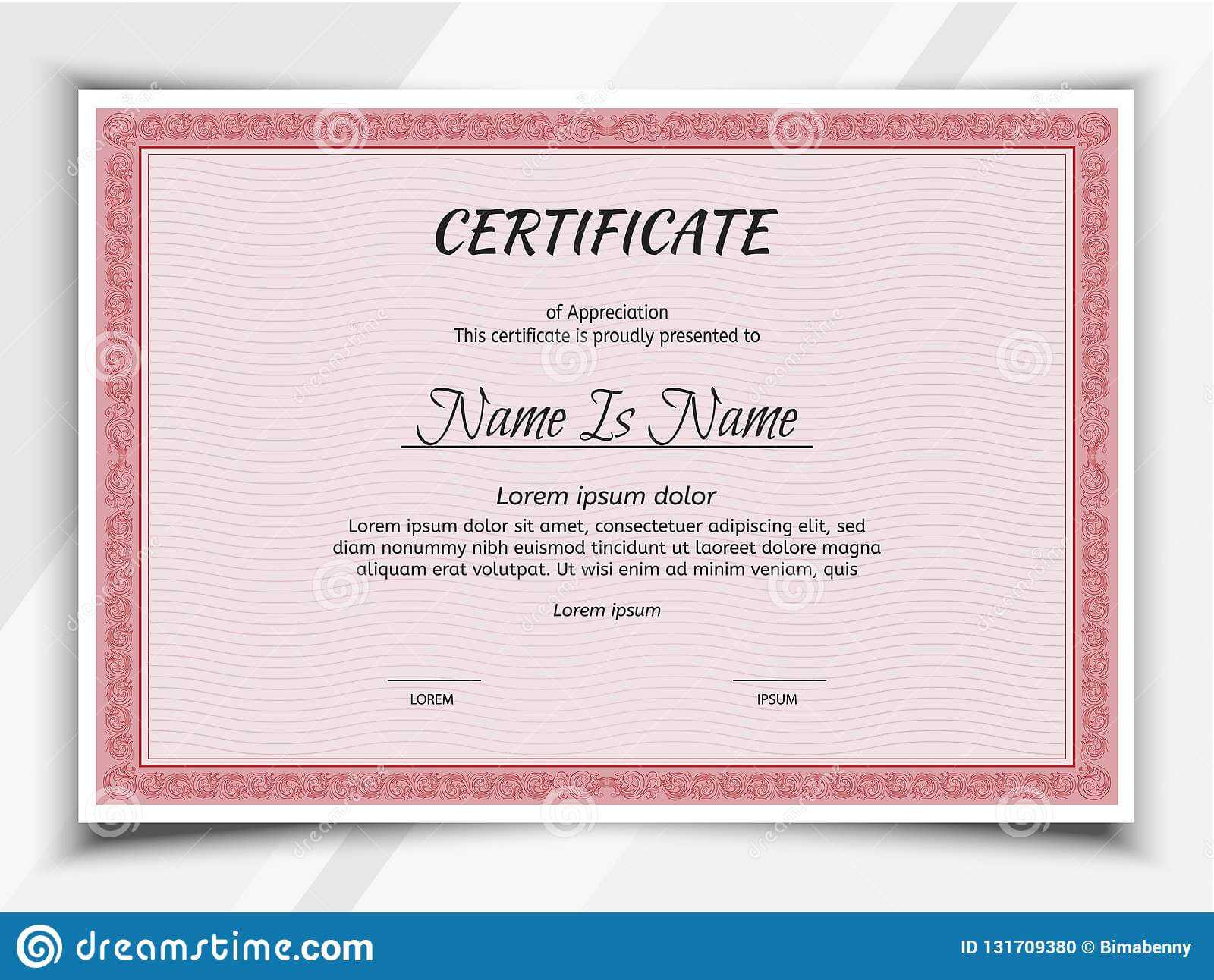 Certificate Landscape Template Stock Vector – Illustration For Landscape Certificate Templates