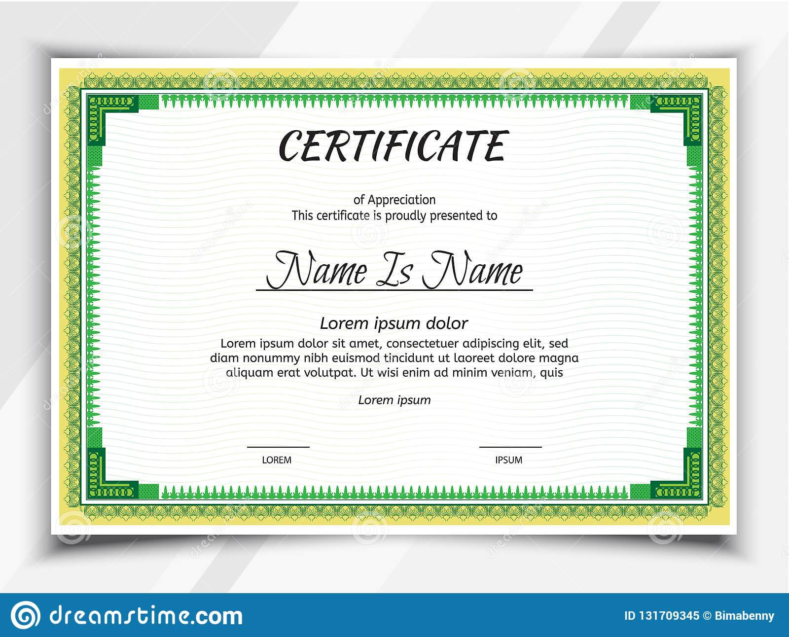 Certificate Landscape Template Stock Vector – Illustration Inside Landscape Certificate Templates