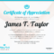 Certificate Of Appreciation In Certificates Of Appreciation Template