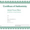 Certificate Of Authenticity Of An Art Print | Certificate Pertaining To Blank Adoption Certificate Template