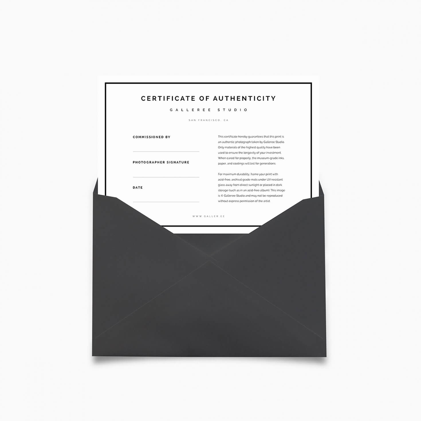 Certificate Of Authenticity Photography Template New Inside Photography Certificate Of Authenticity Template