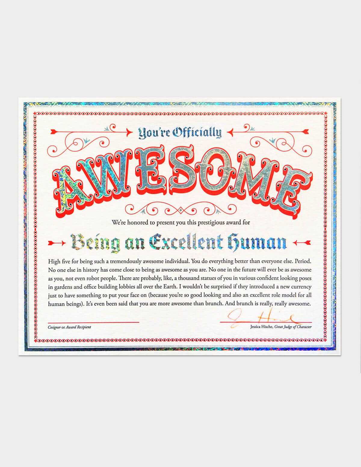 Certificate Of Awesomeness | Funny Certificates, Good Boss Pertaining To Free Printable Funny Certificate Templates