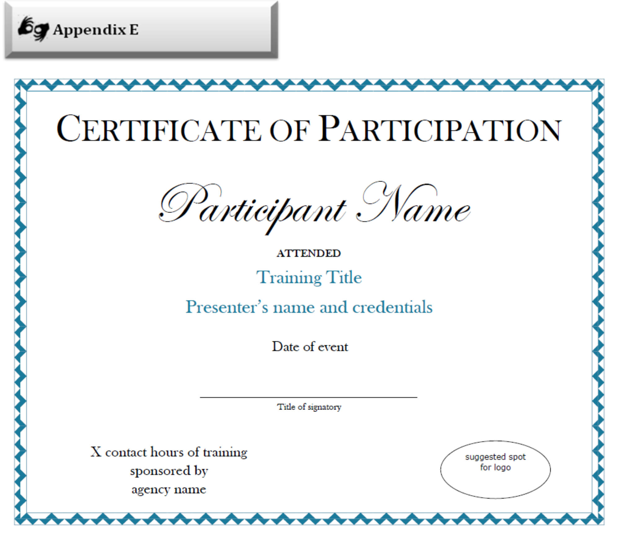 Certificate Of Participation Sample Free Download In Certificate Of Participation In Workshop Template