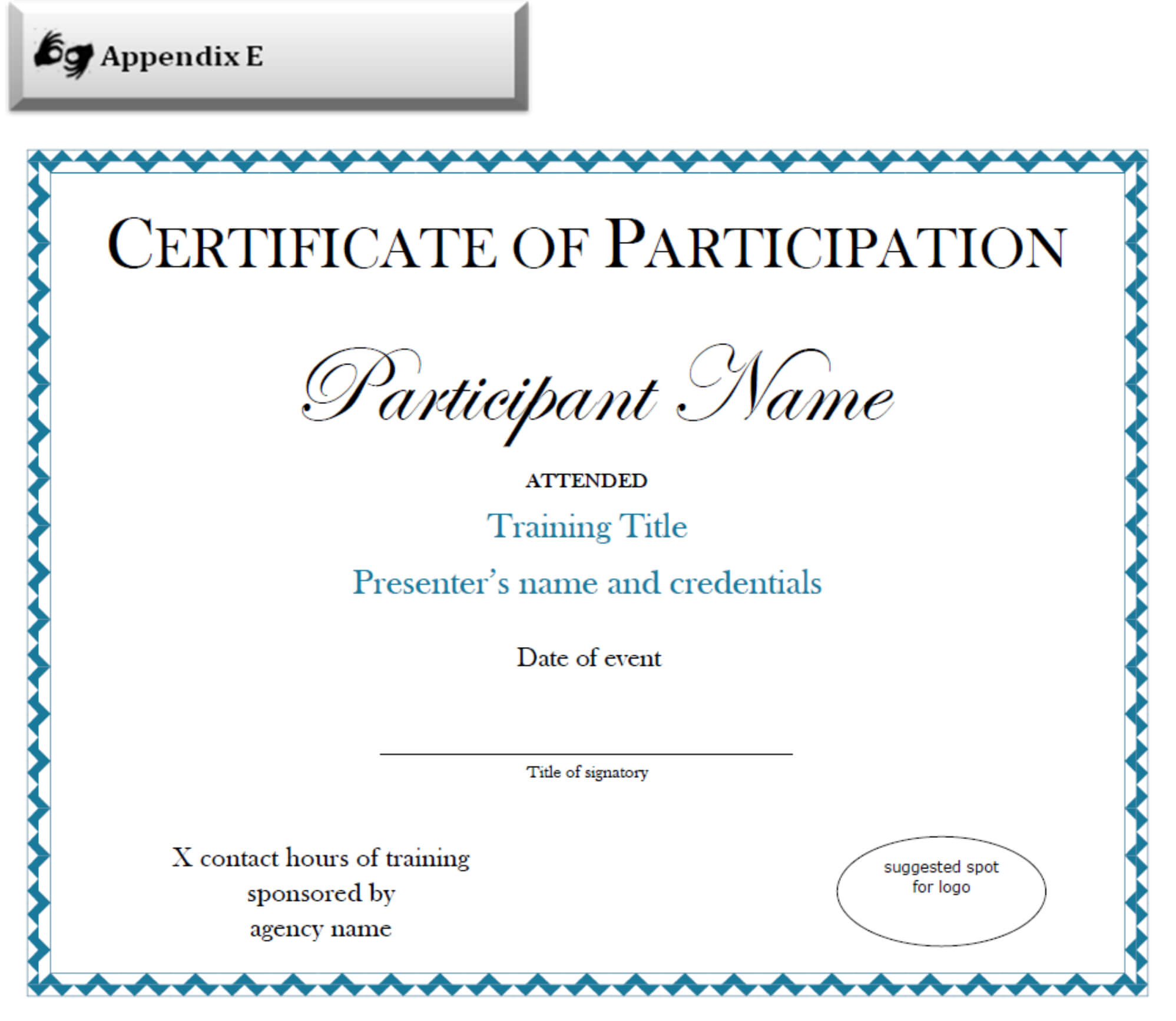 Certificate Of Participation Sample Free Download Intended For Sample Certificate Of Participation Template