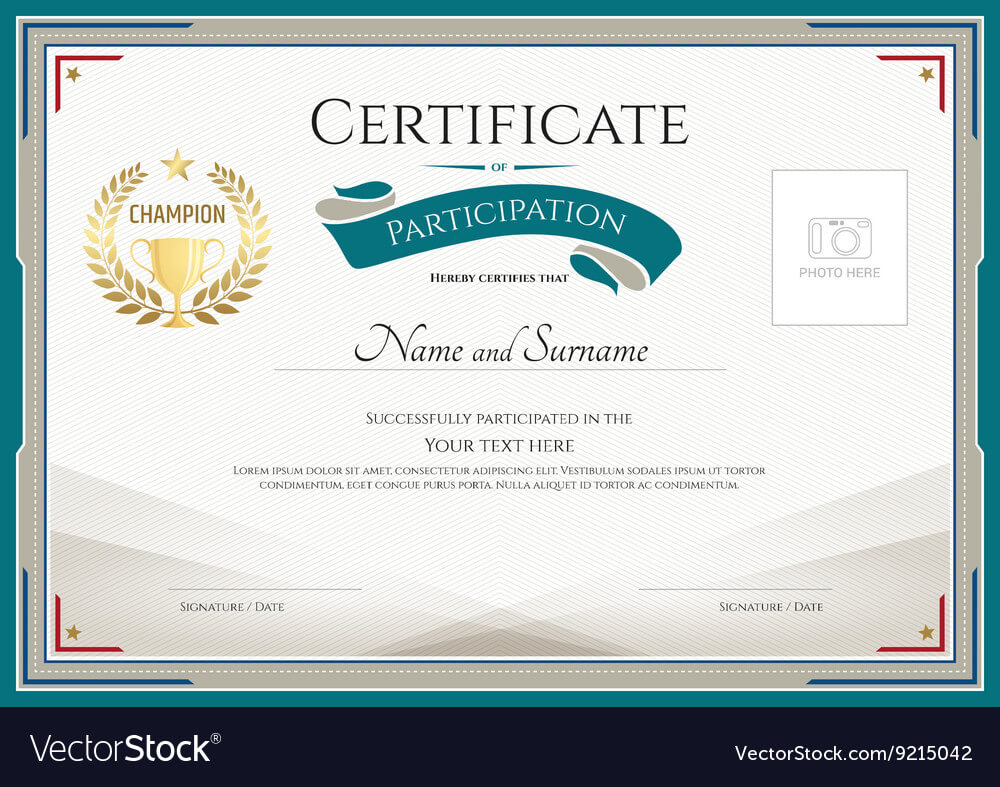 Certificate Of Participation Template Inside Certification Of Participation Free Template