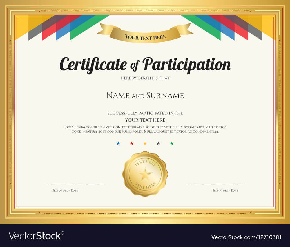 Certificate Of Participation Template Intended For Certification Of Participation Free Template