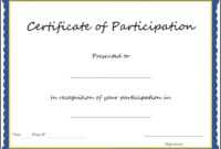 Certificate Of Participation Template , Key Components To intended for Sample Certificate Of Participation Template