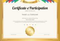 Certificate Of Participation Template within Free Templates For Certificates Of Participation