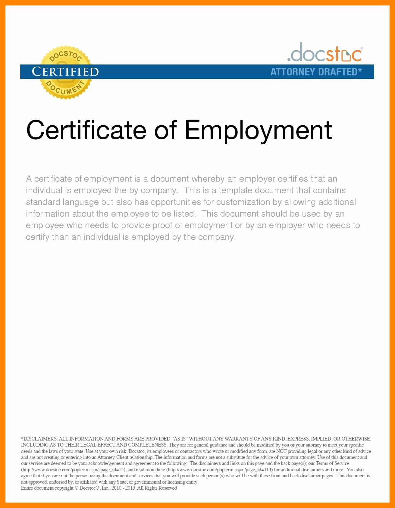 Certificate Of Service Template – Zimer.bwong.co For Employee Certificate Of Service Template