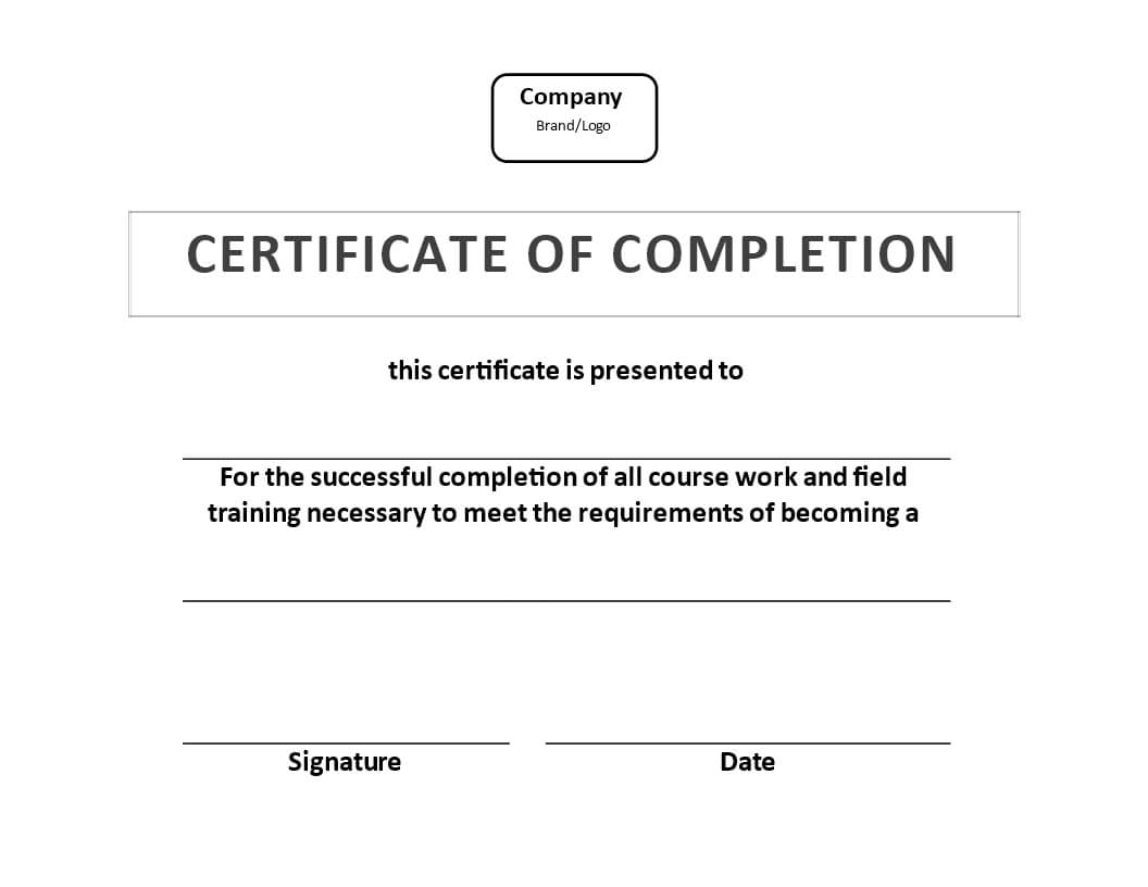 Certificate Of Training Completion Example | Templates At Inside Free Training Completion Certificate Templates