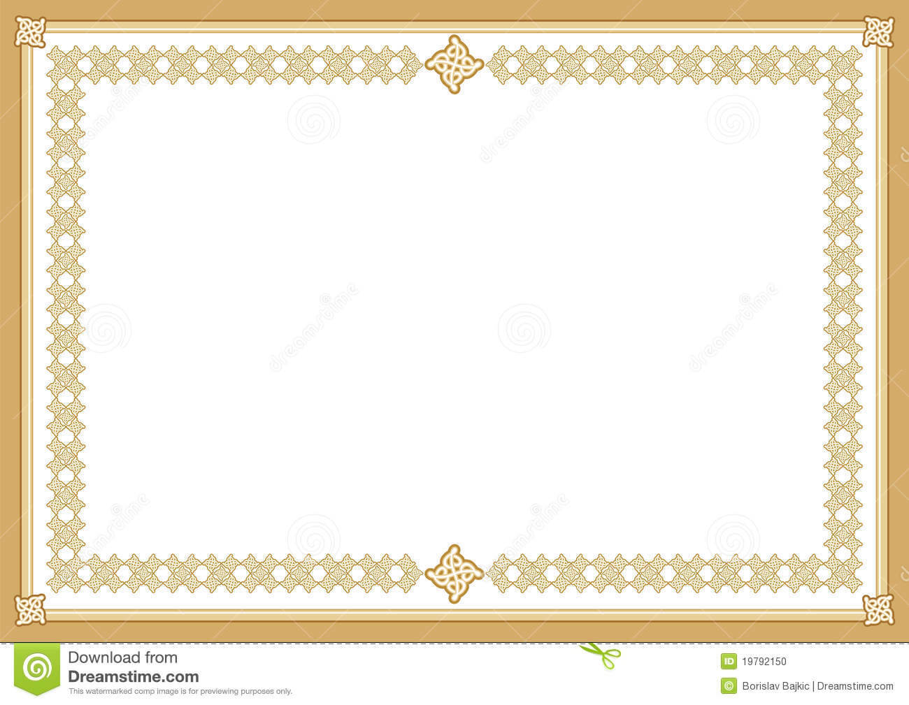 Certificate Stock Vector. Illustration Of Award, Blank Within Award Certificate Border Template