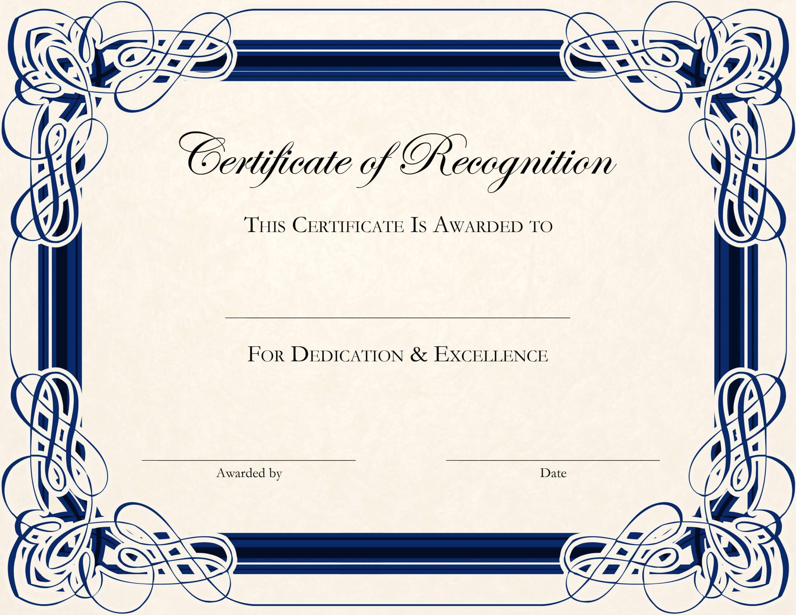 Certificate Template Designs Recognition Docs | Certificate With Template For Certificate Of Award
