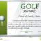 Certificate Template For Golf Award Stock Vector Inside Golf Gift Certificate Template
