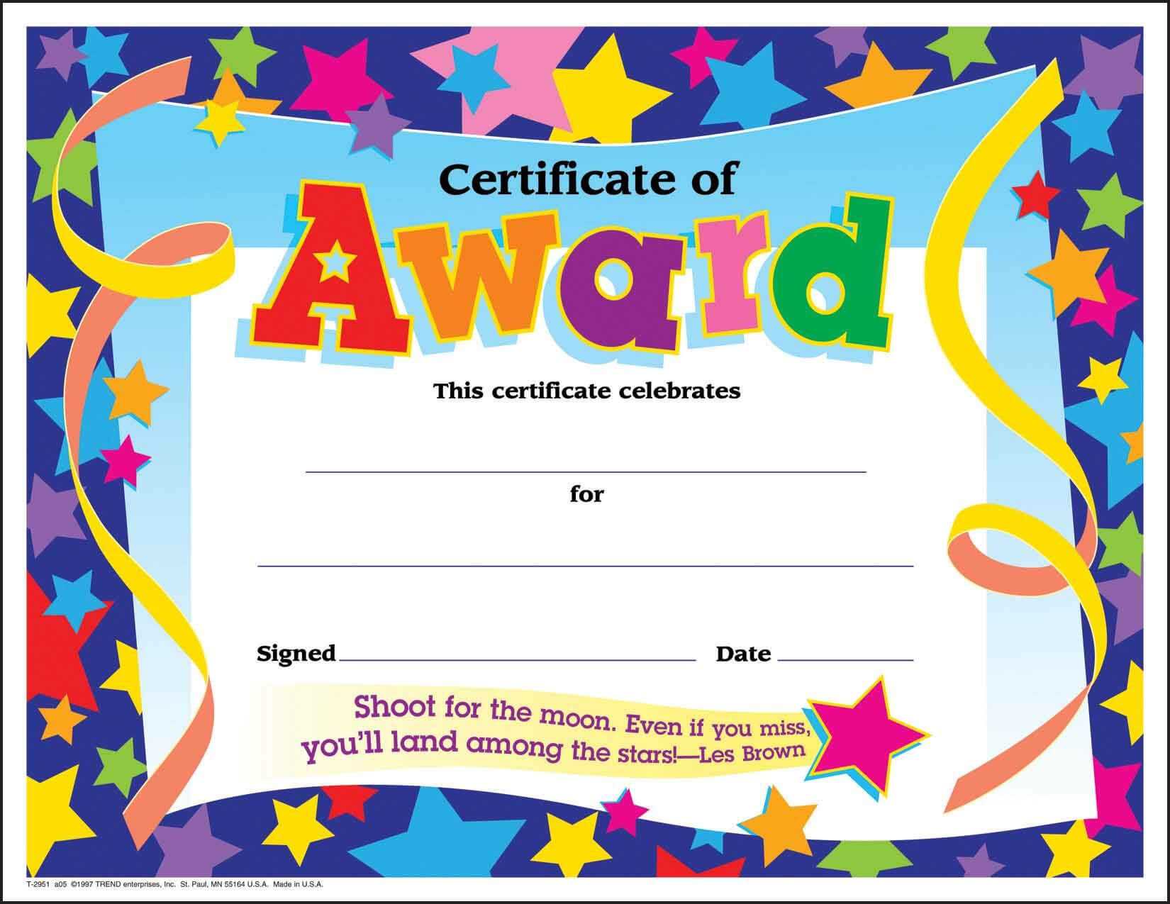 Certificate Template For Kids Free Certificate Templates Throughout Free School Certificate Templates