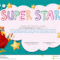 Certificate Template For Super Star Stock Vector Throughout Star Certificate Templates Free