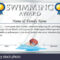 Certificate Template For Swimming Award Illustration Stock throughout Swimming Award Certificate Template