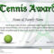 Certificate Template For Tennis Award Stock Vector In Tennis Certificate Template Free