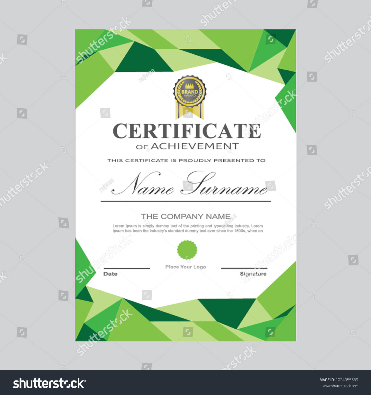 Certificate Template Modern A4 Horizontal Landscape Stock In Landscape Certificate Templates