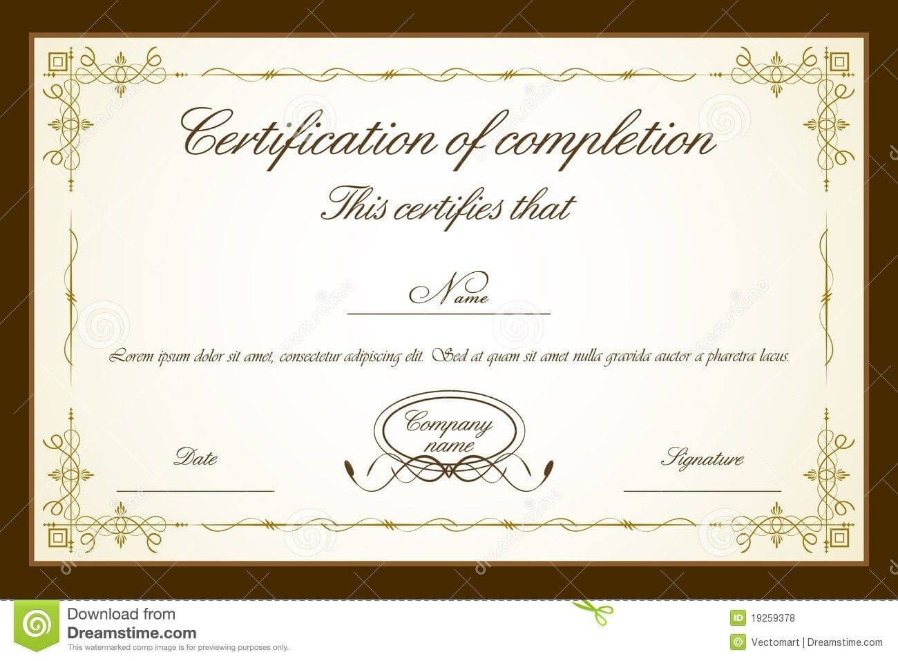 Certificate Template Royalty Free Stock Photos Image Within Blank Certificate Templates Free Download