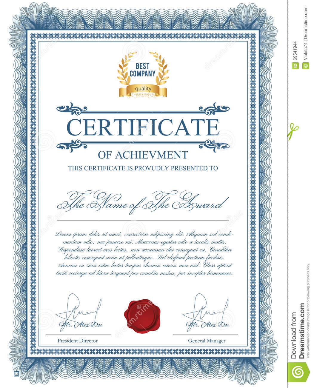 Certificate Template With Guilloche Elements. Stock Vector With Regard To Validation Certificate Template
