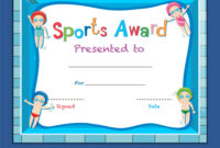 Certificate Template With Kids Swimming in Swimming Certificate Templates Free
