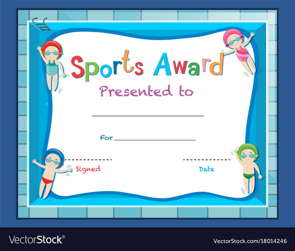 Certificate Template With Kids Swimming Regarding Free Swimming Certificate Templates